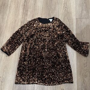 H&M Black Dress with Gold Sequins